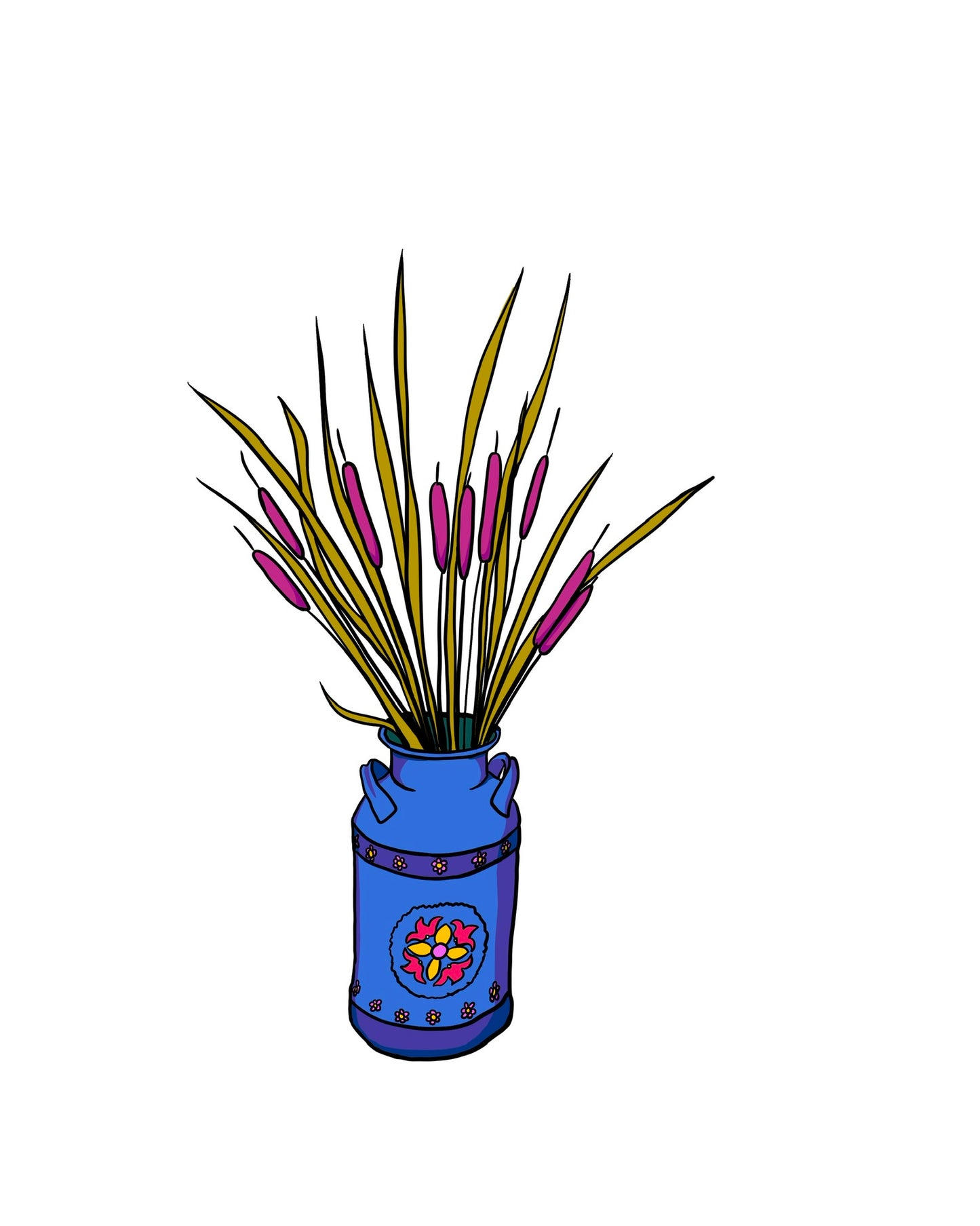 Cattails in a Jug Sticker