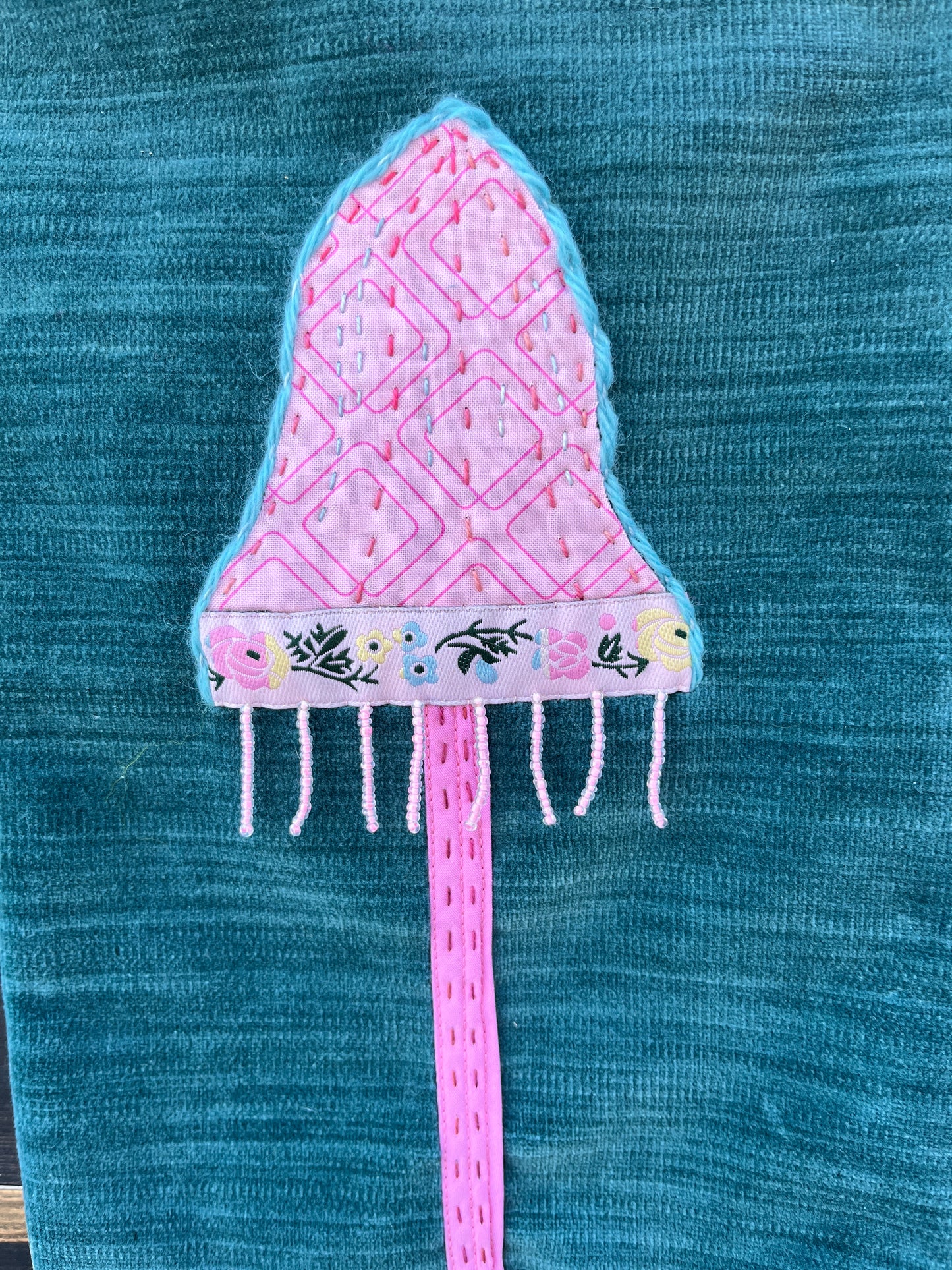 Happy to See You Mushie on Velvet Original Wall-Hanging