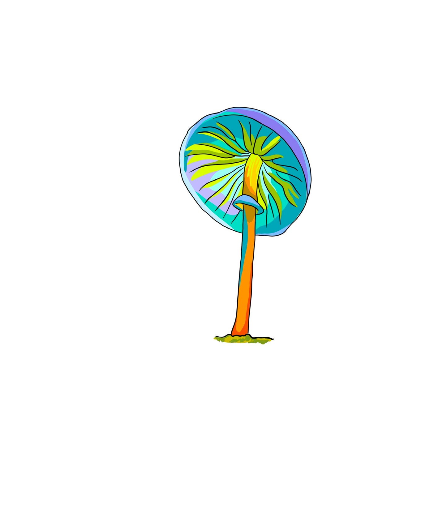 Umbrella Mushroom Sticker