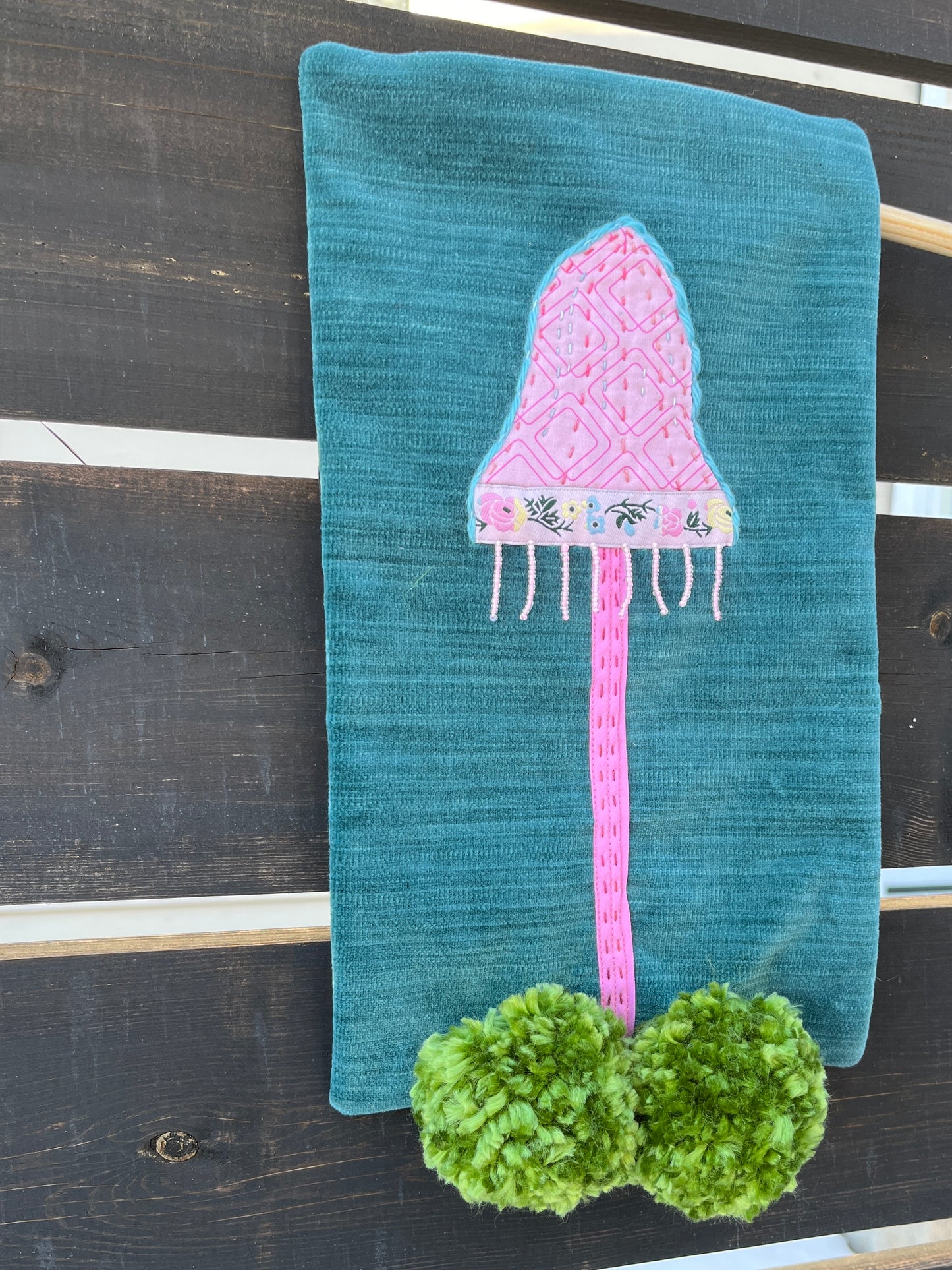 Happy to See You Mushie on Velvet Original Wall-Hanging