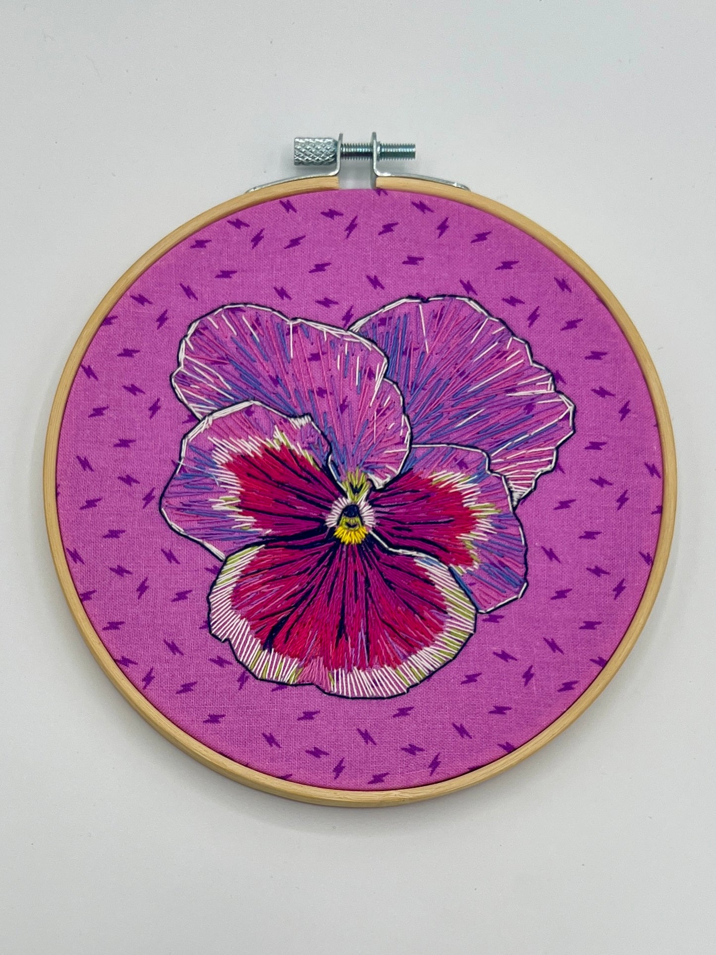 Pansy Hand Embroidered Thread Painting