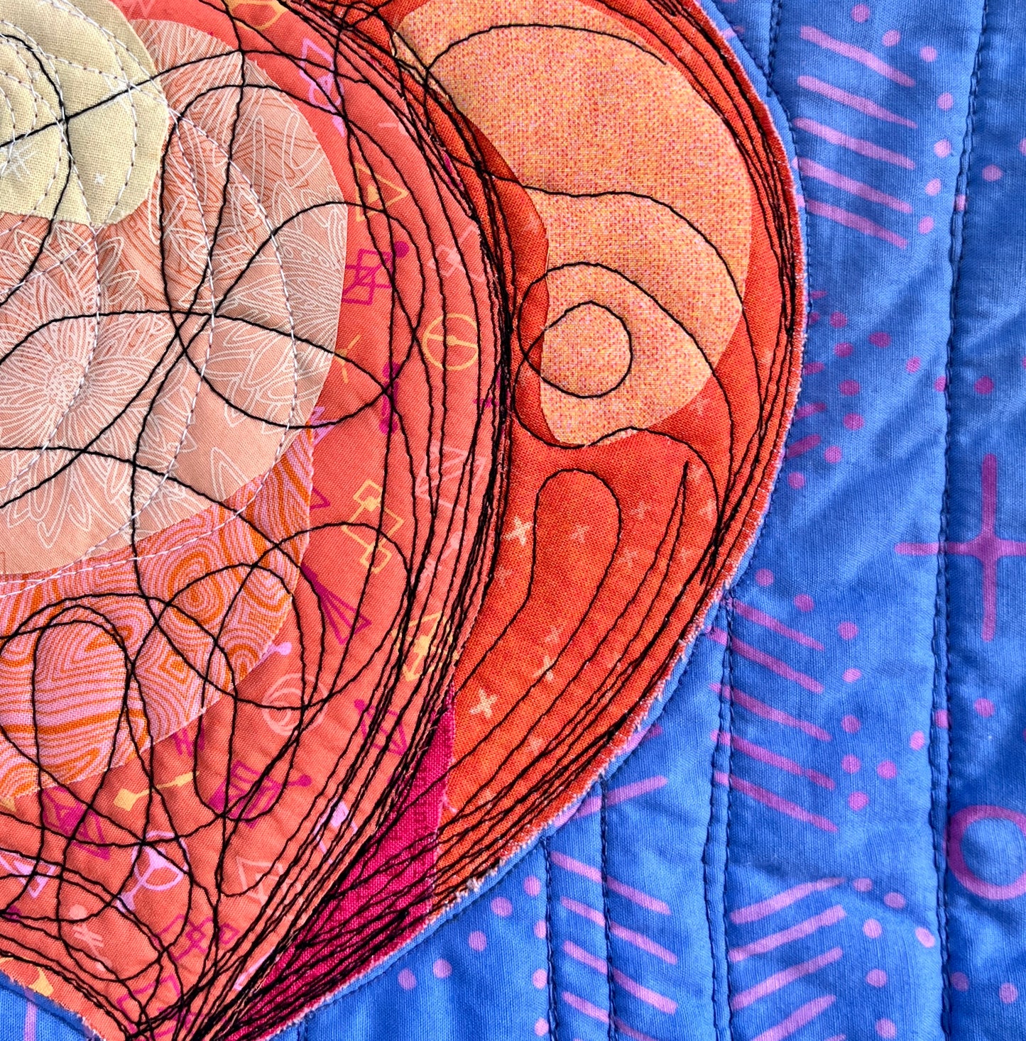 Scribble Peach Original Quilt
