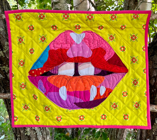 Scribble Lips Original Quilt