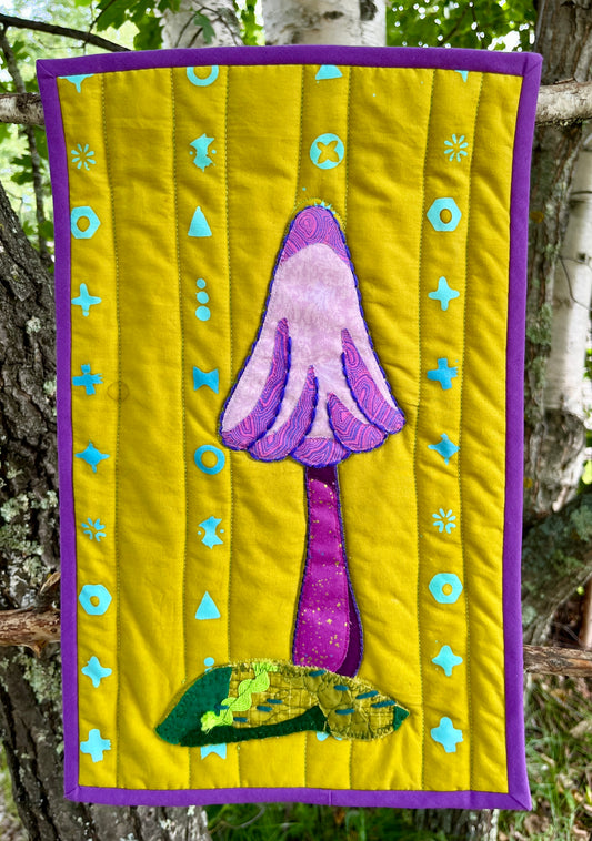 Purple Capped Mushroom Original Quilt