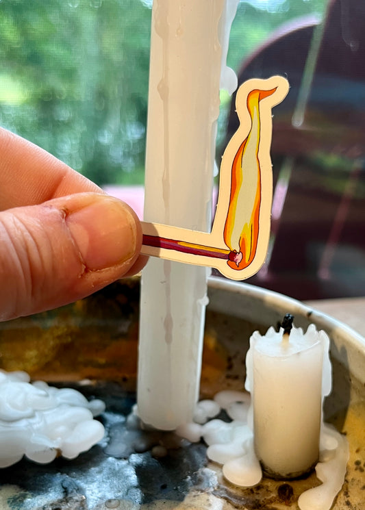 Lit Match Mini Sticker