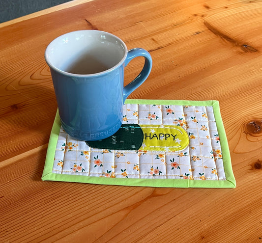 Happy Pill Mug Rug