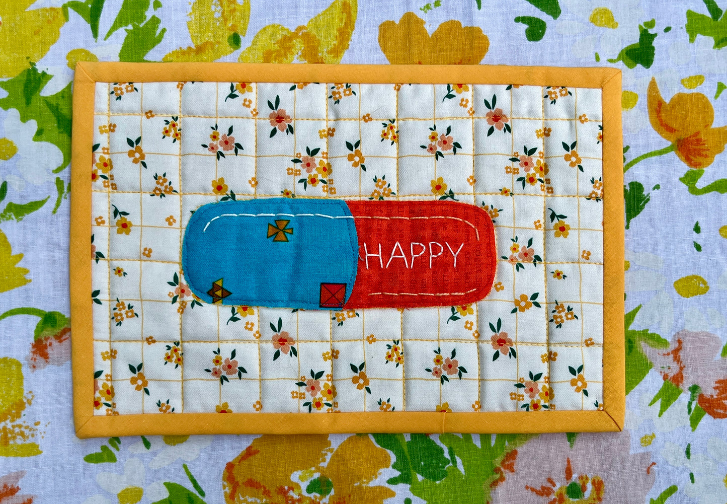 Happy Pill Mug Rug