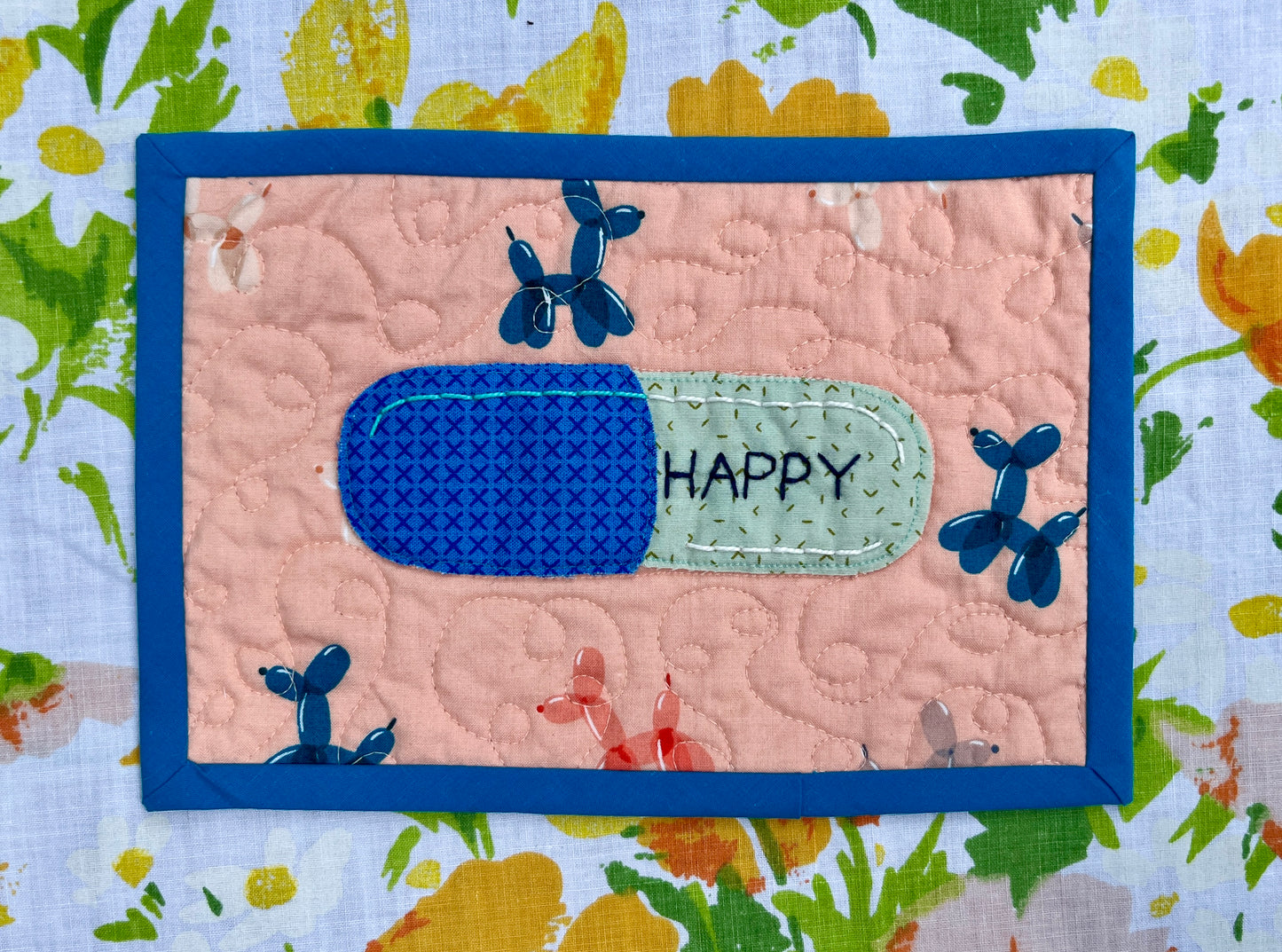 Happy Pill Mug Rug