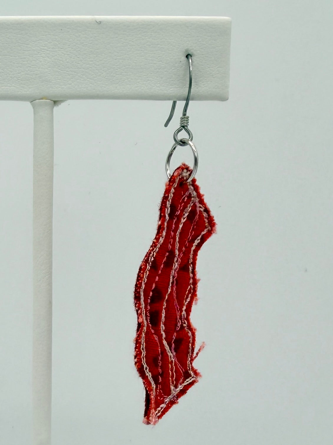 Egg and Bacon Fabric Earrings