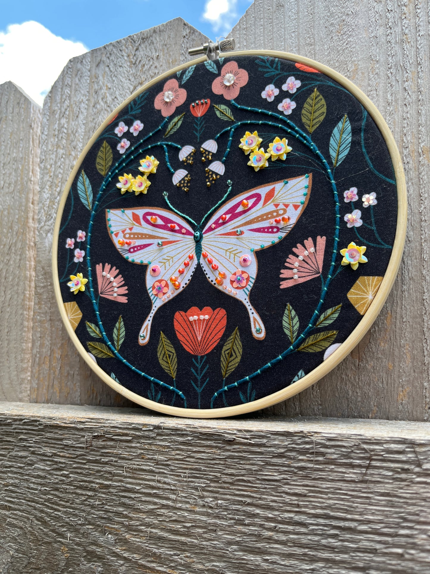 Folk Butterfly Hoop