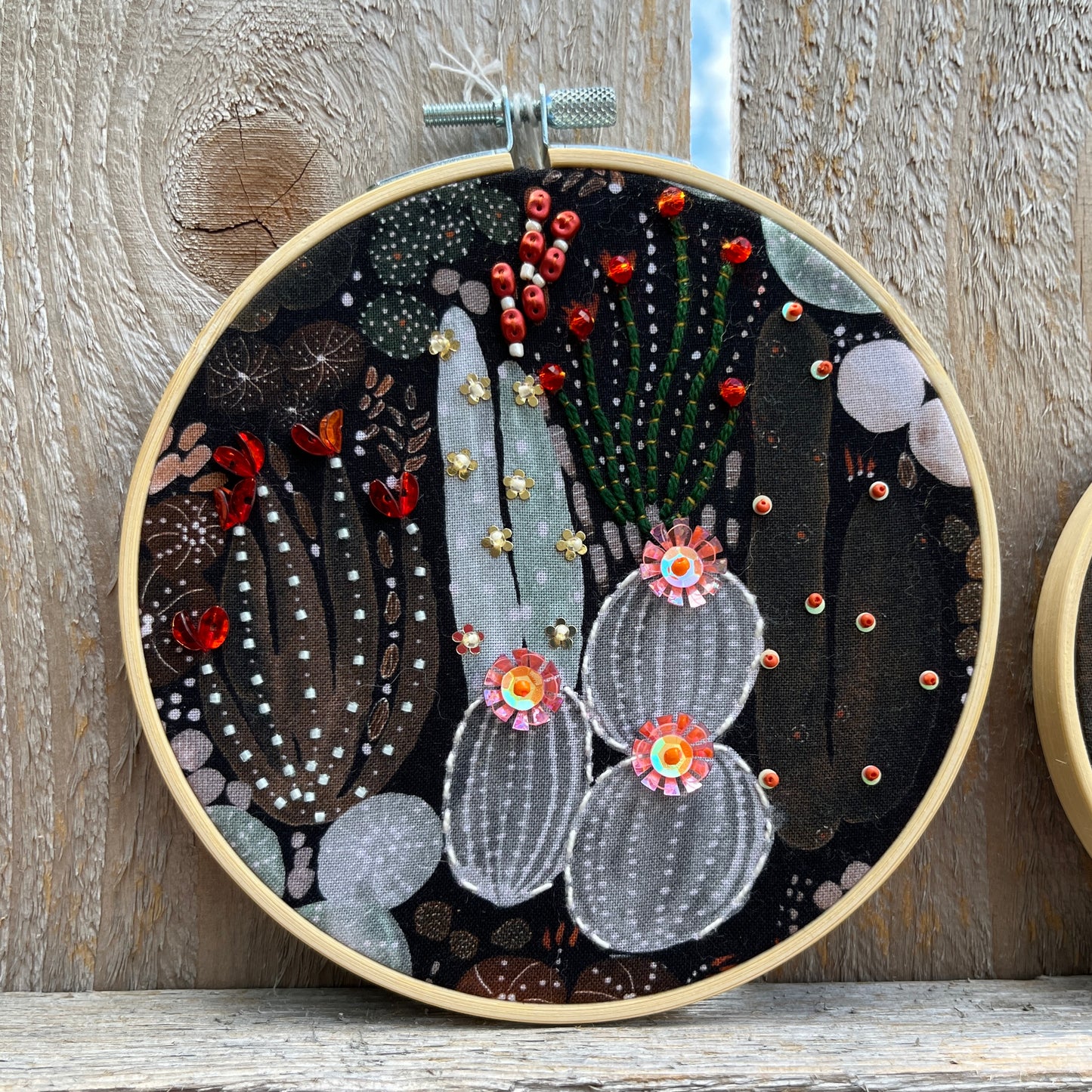 Cacti Beaded Hoops