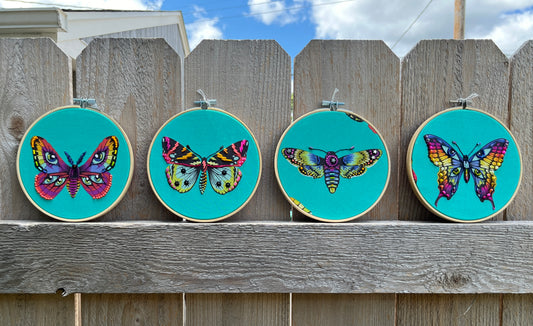 6" Butterfly Beaded Hoop