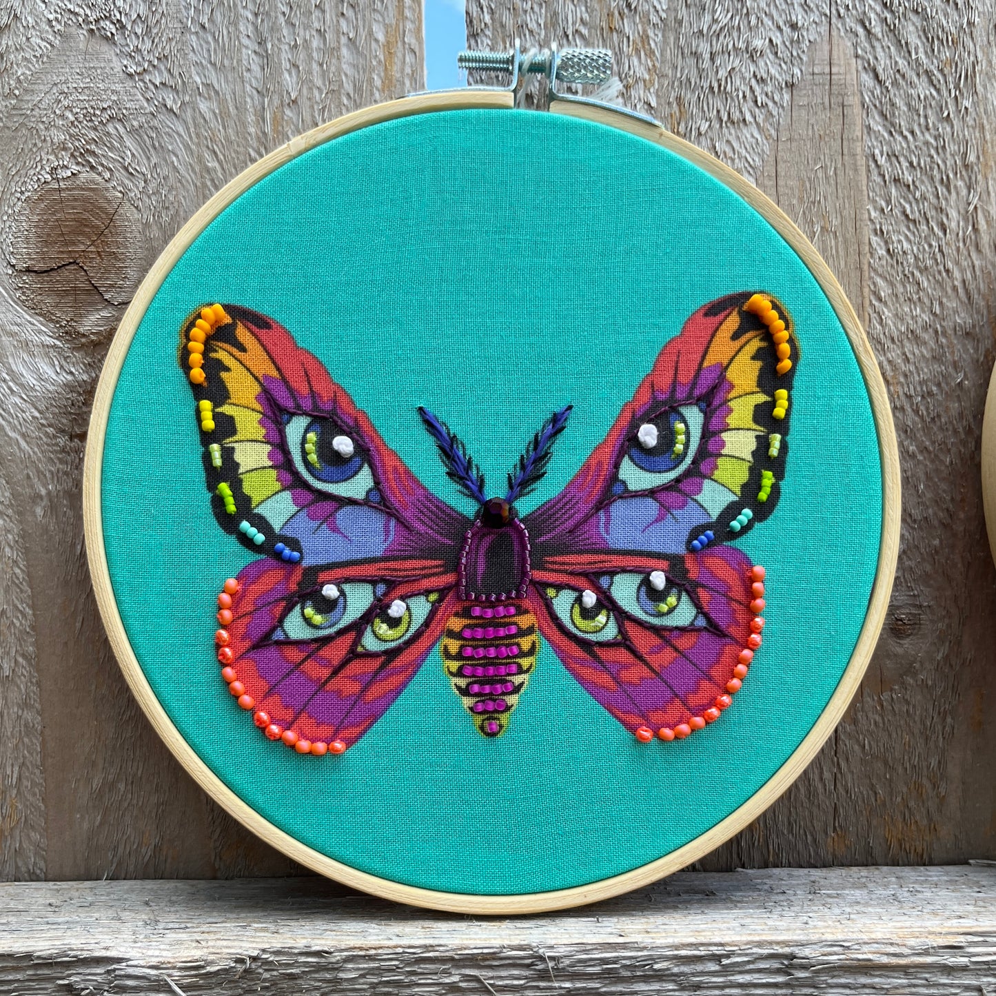 6" Butterfly Beaded Hoop