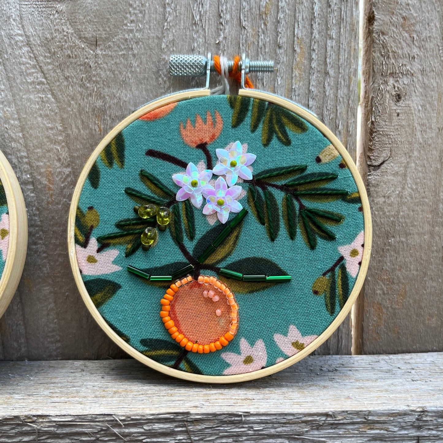 3" Beaded Hoop