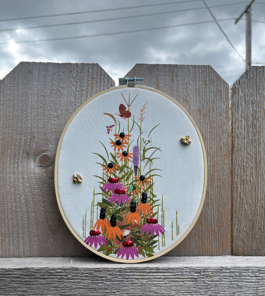 Wildflower Oval Hoop