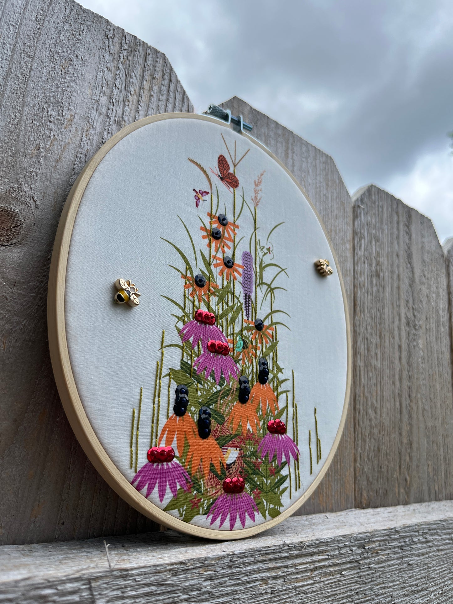 Wildflower Oval Hoop