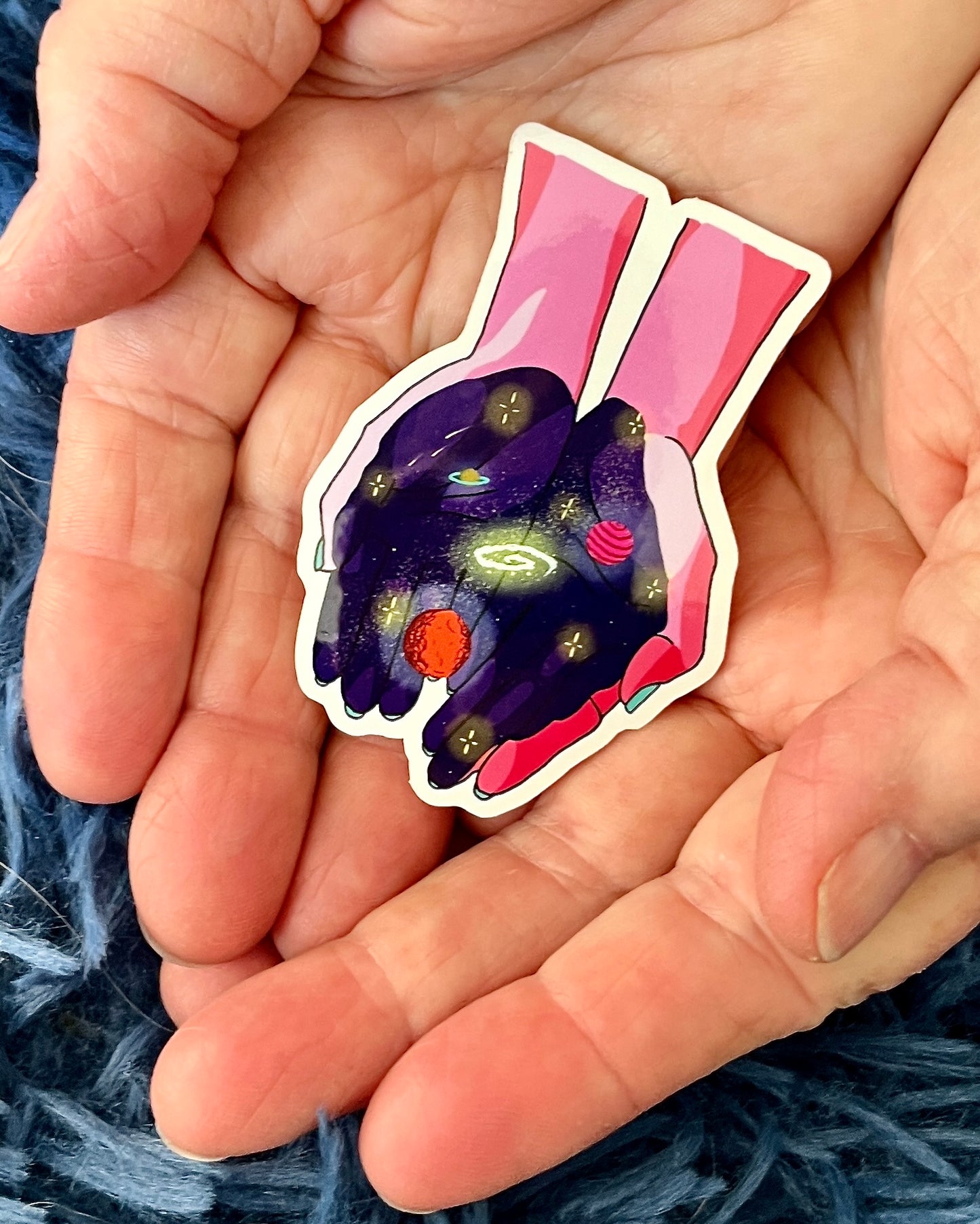 Galaxy Hands Sticker