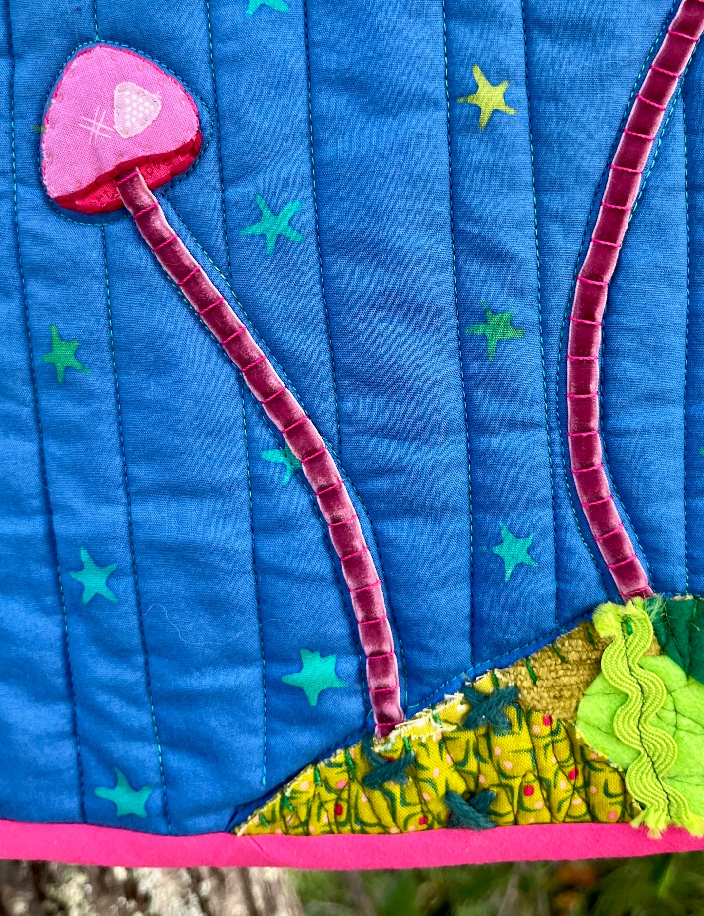 Pink Mushie Trio Original Quilt