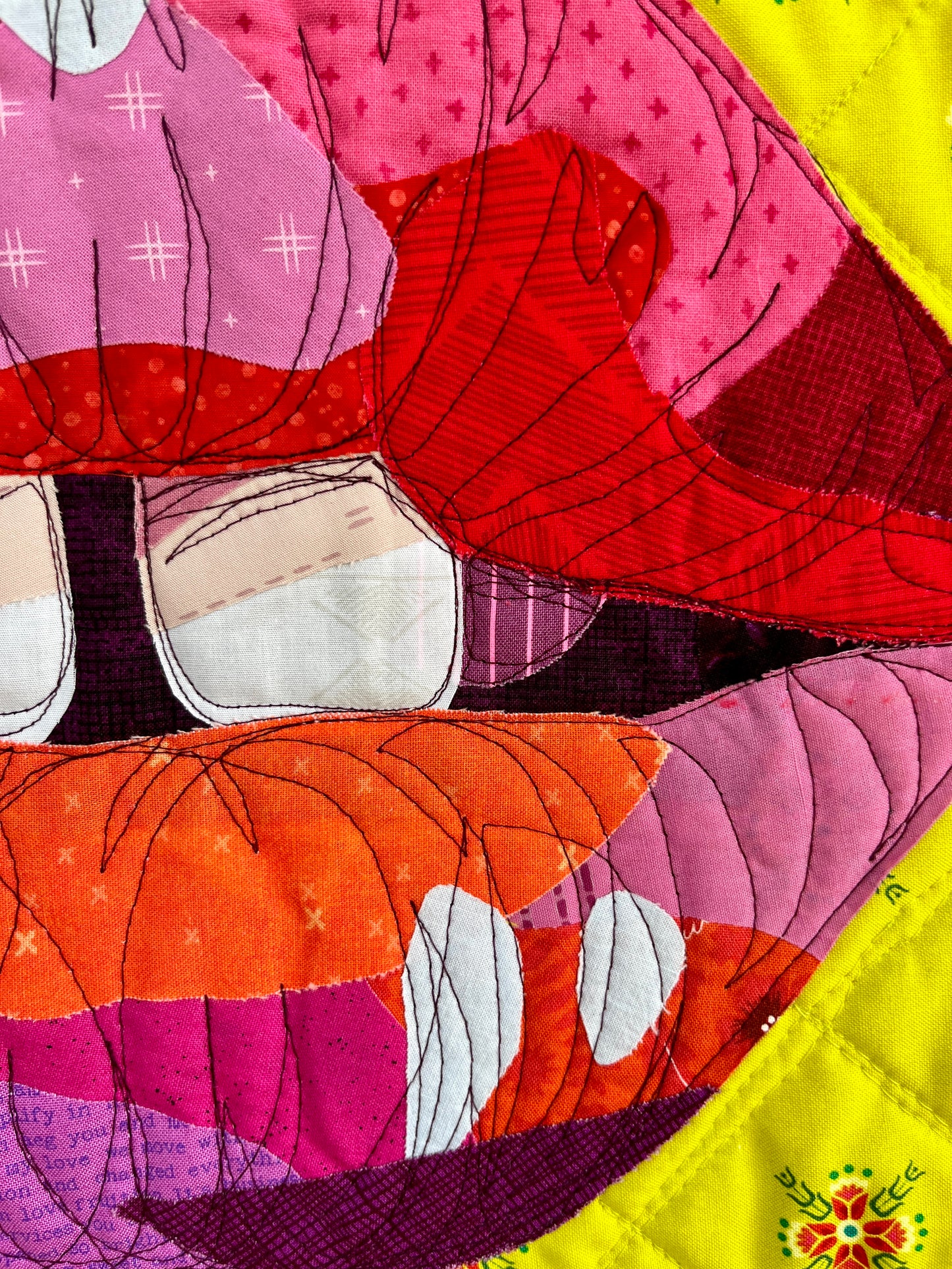 Scribble Lips Original Quilt