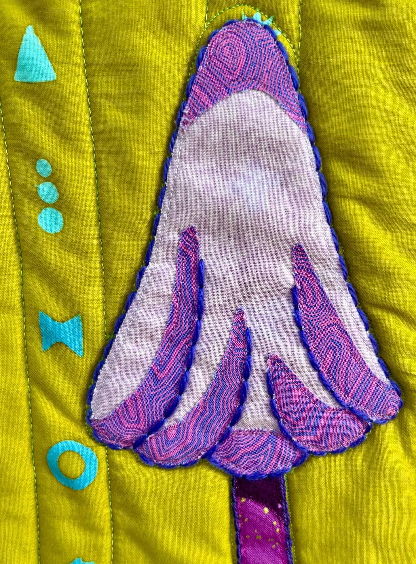 Purple Capped Mushroom Original Quilt