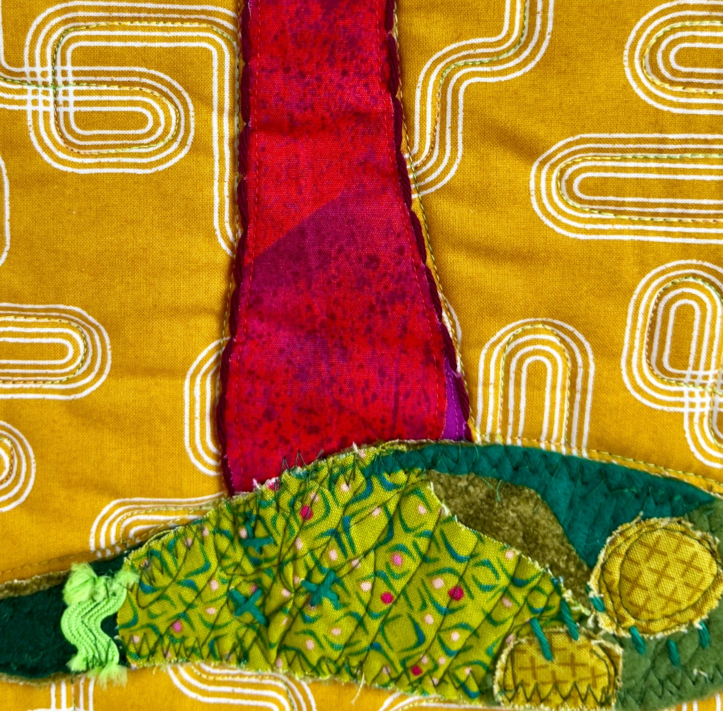 Red Capped Mushroom Original Quilt