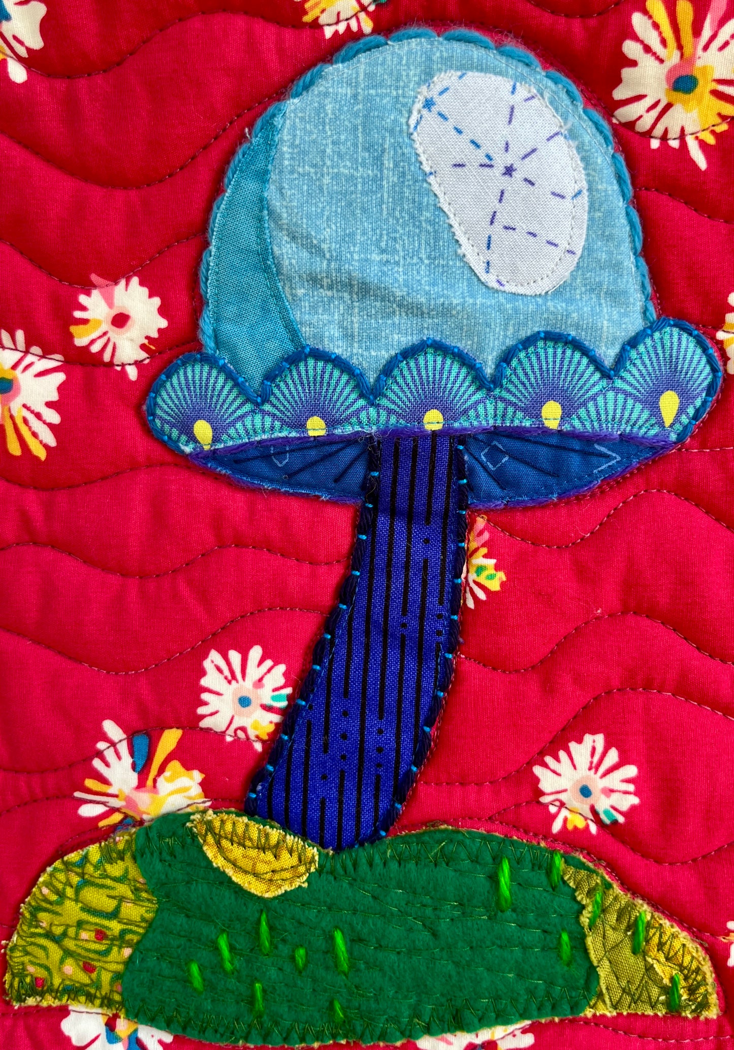 Blue Neptune Mushie Original Quilt