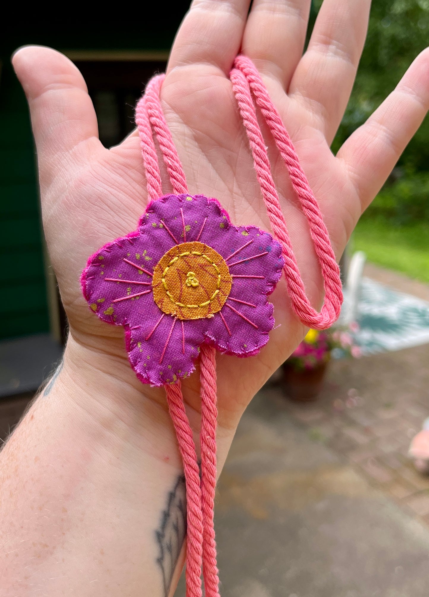 Purple Flower Bolo Tie