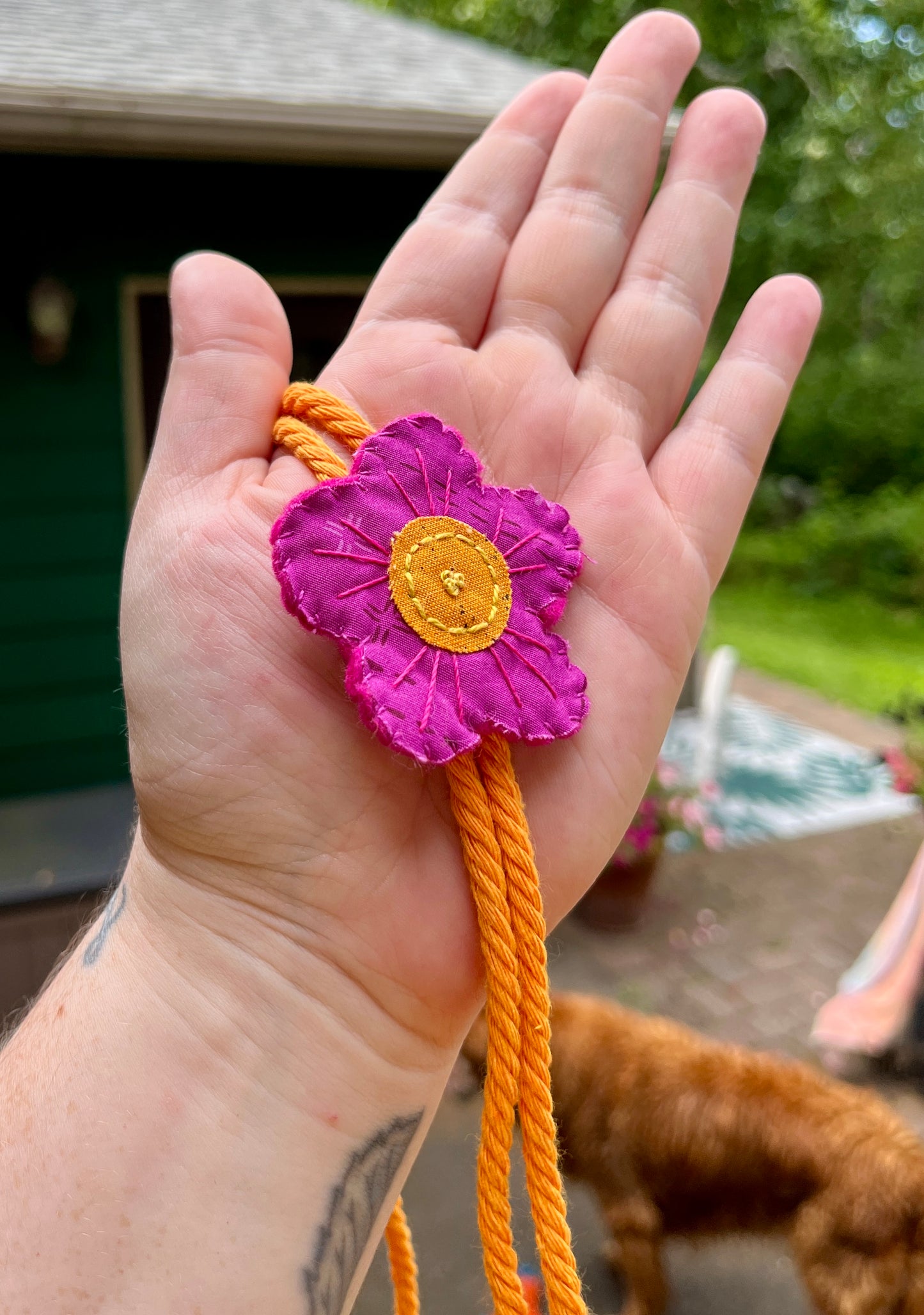 Purple Flower Bolo Tie