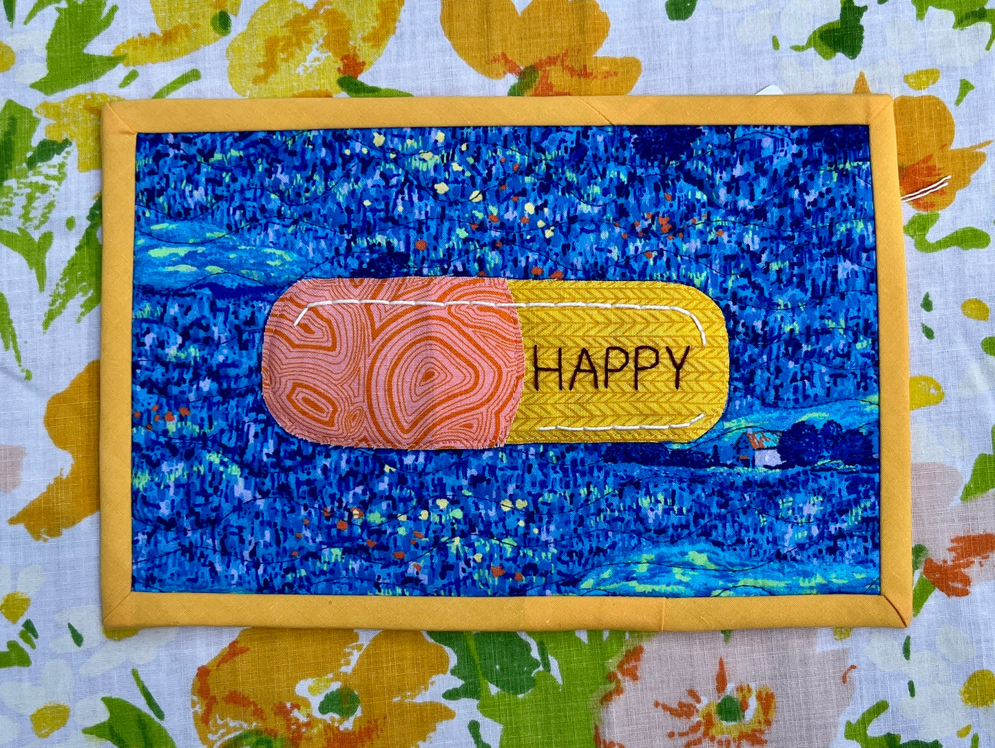 Happy Pill Mug Rug