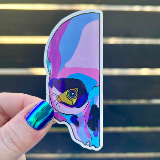 Skull Butterfly Half Sticker