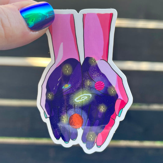 Galaxy Hands Sticker