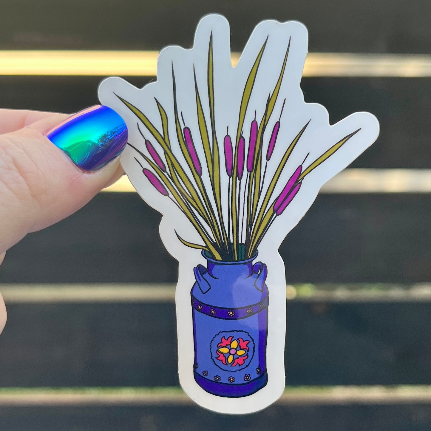 Cattails in a Jug Sticker