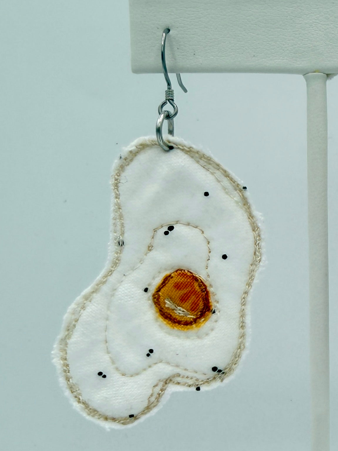 Egg and Bacon Fabric Earrings