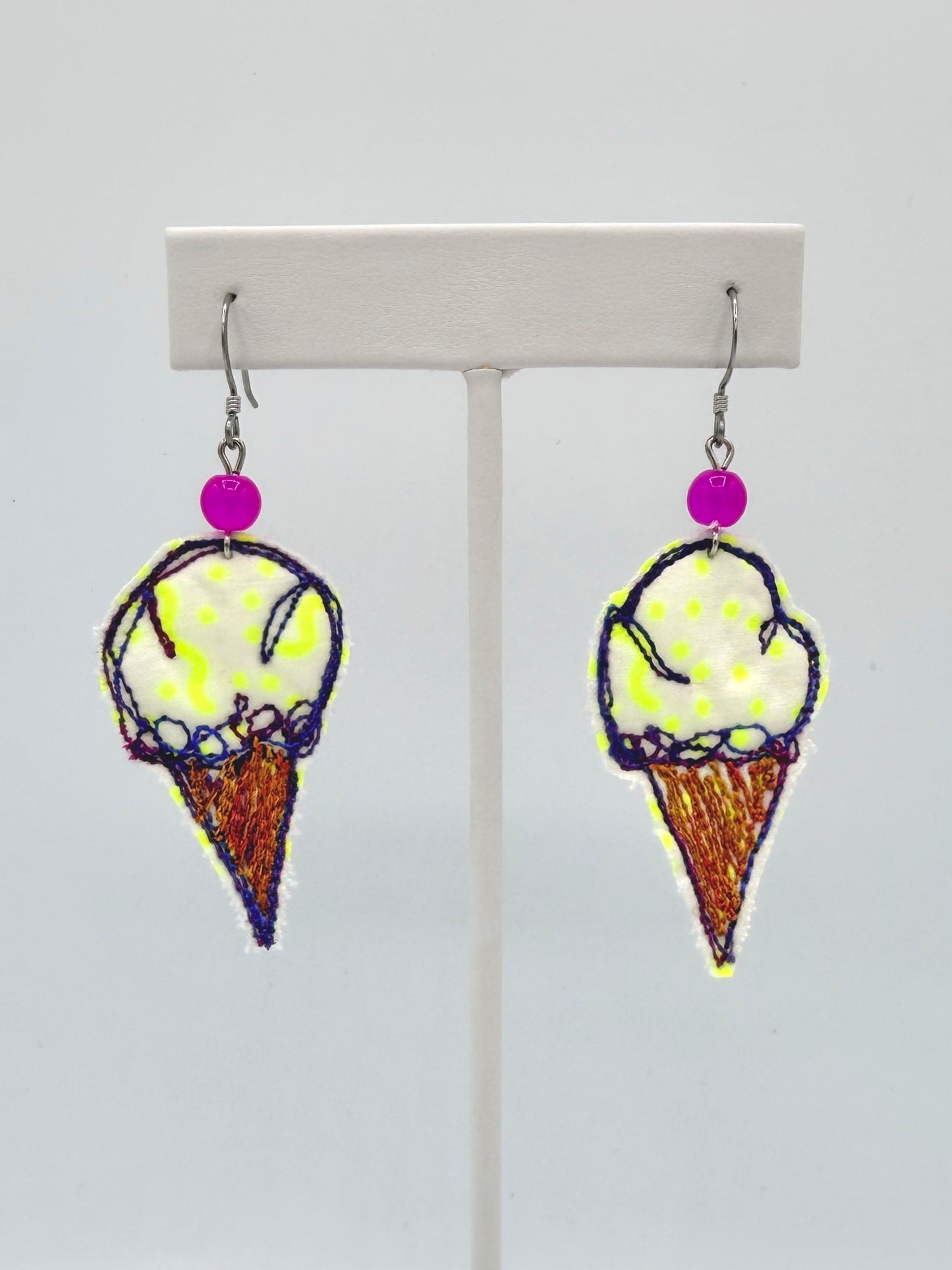 Ice Cream Fabric Earrings