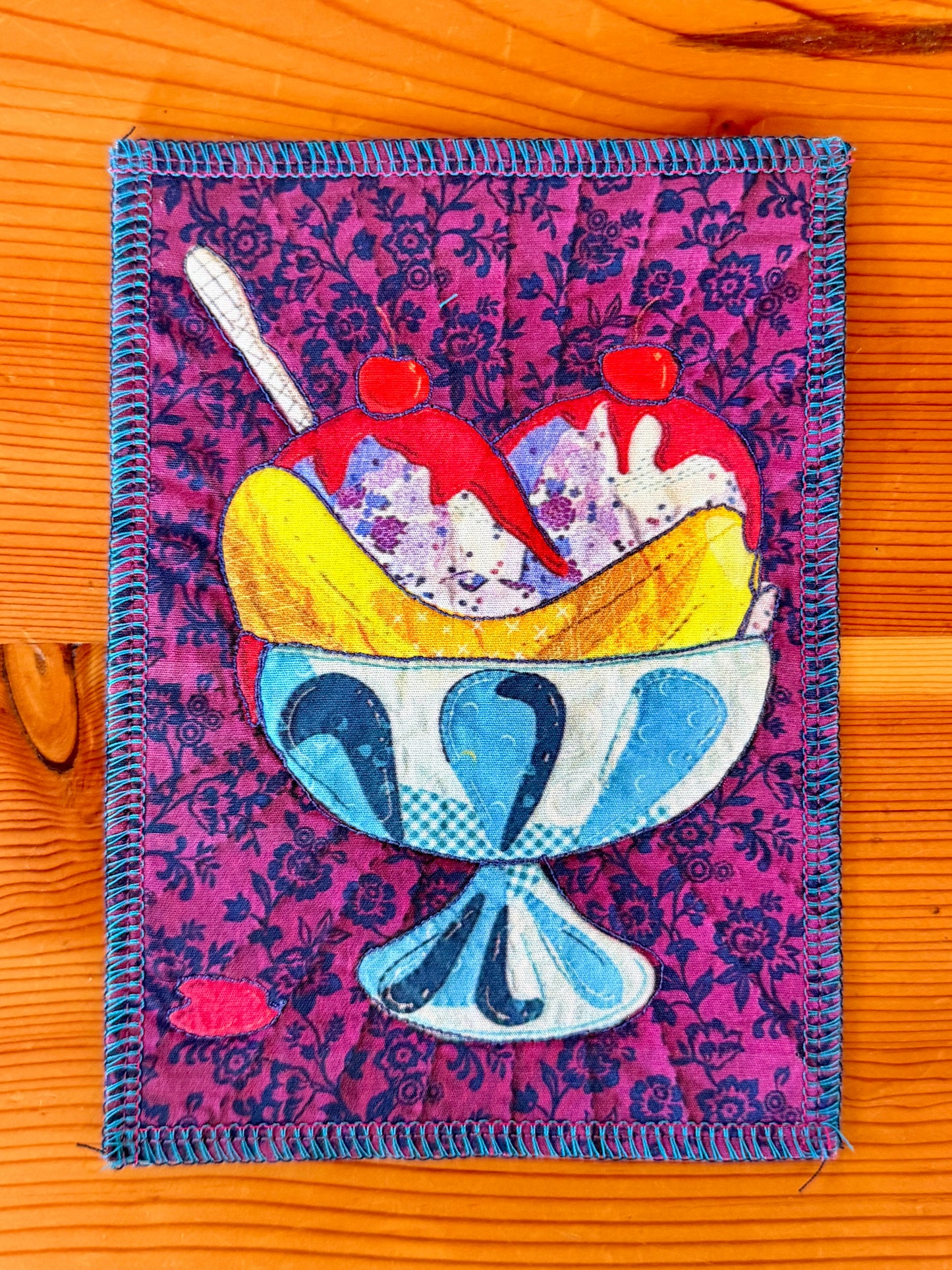 Banana Split - 5"x7" Fabric Art Print
