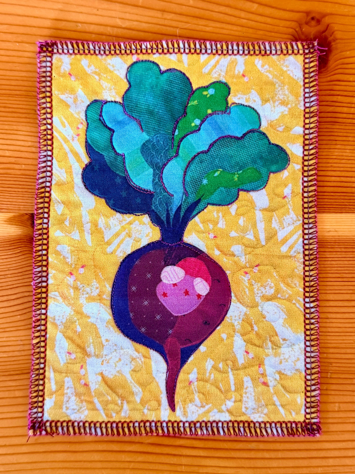 Beet - 5"x7" Fabric Art Print