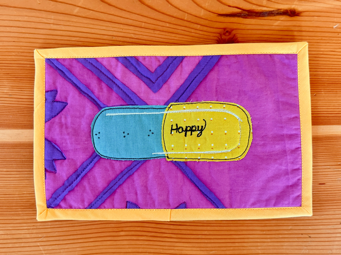 Happy Pill Mug Rug
