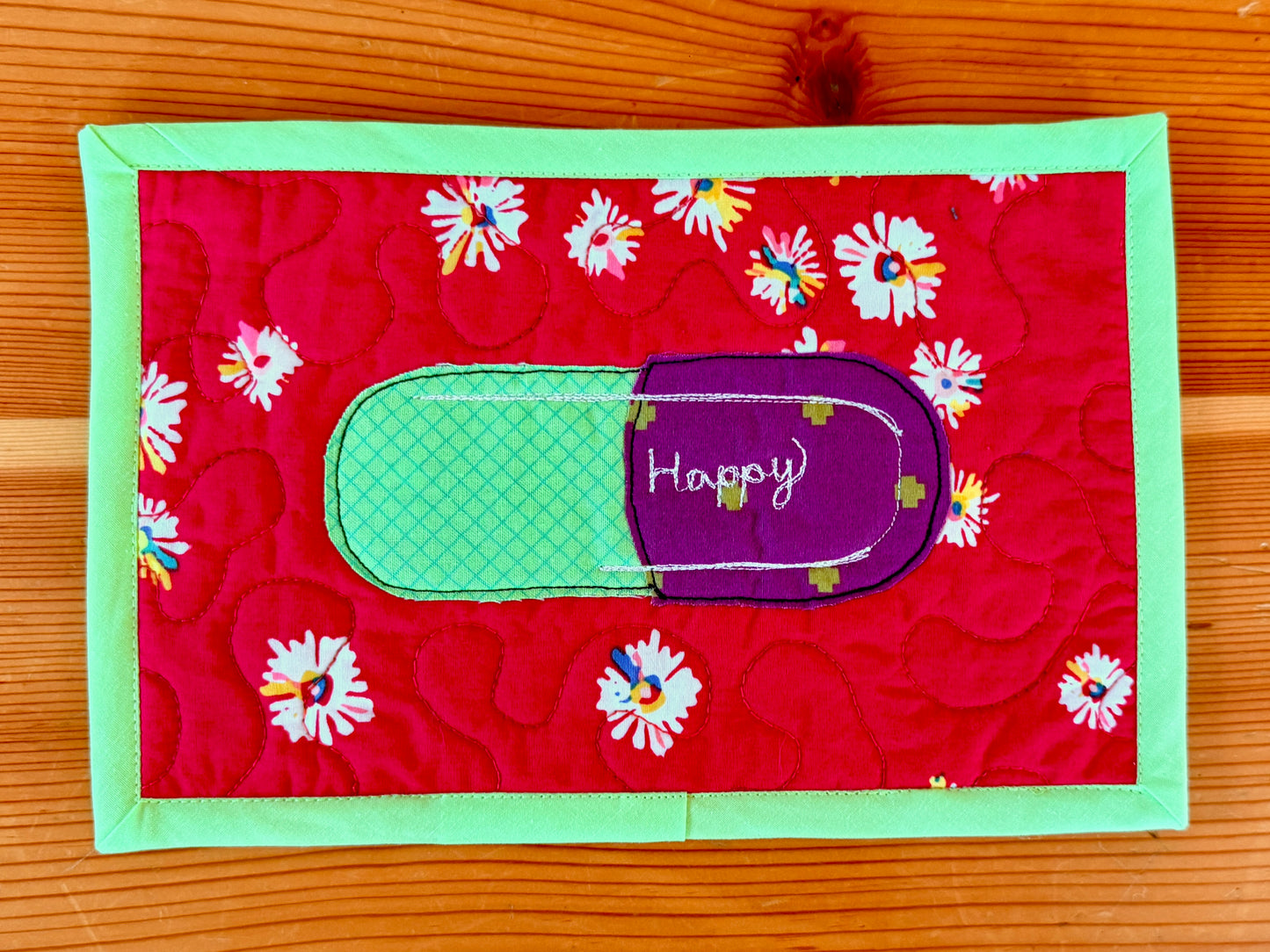 Happy Pill Mug Rug