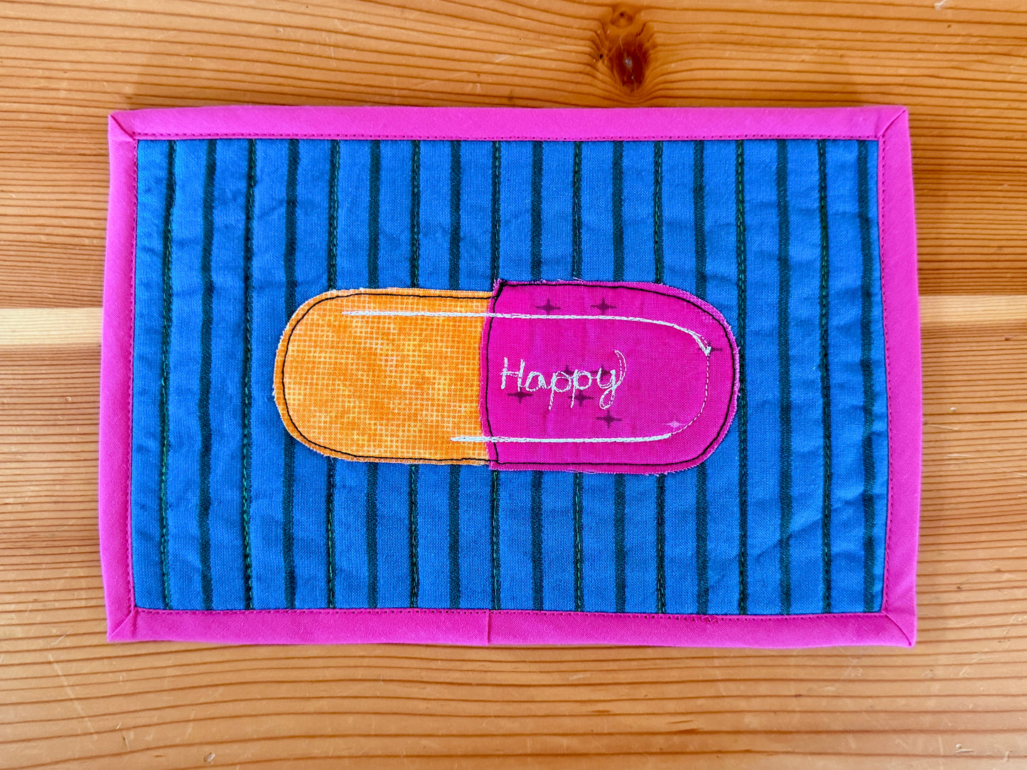 Happy Pill Mug Rug