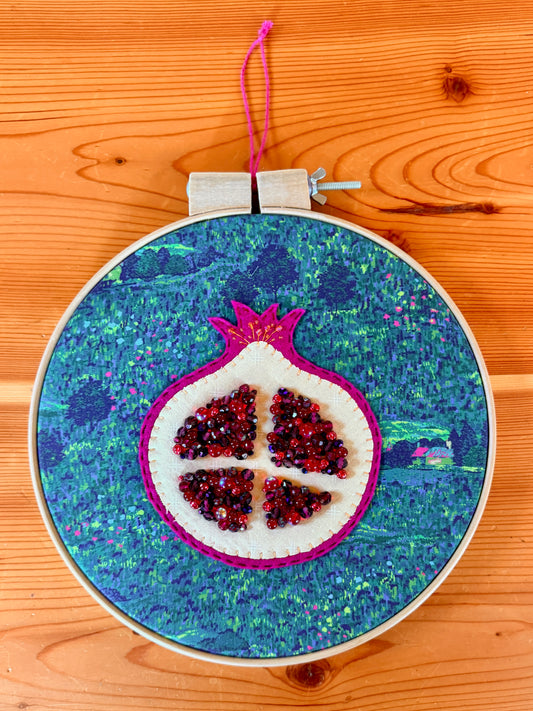 Pomegranate Beaded Hoop