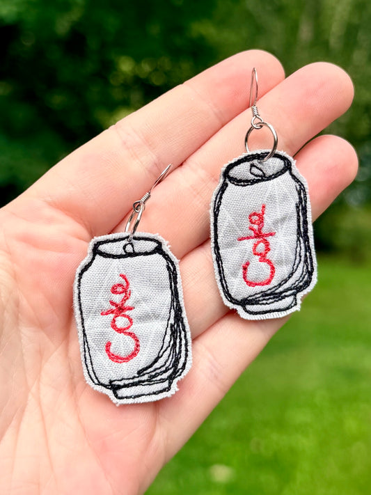 Diet Coke Fabric Earrings