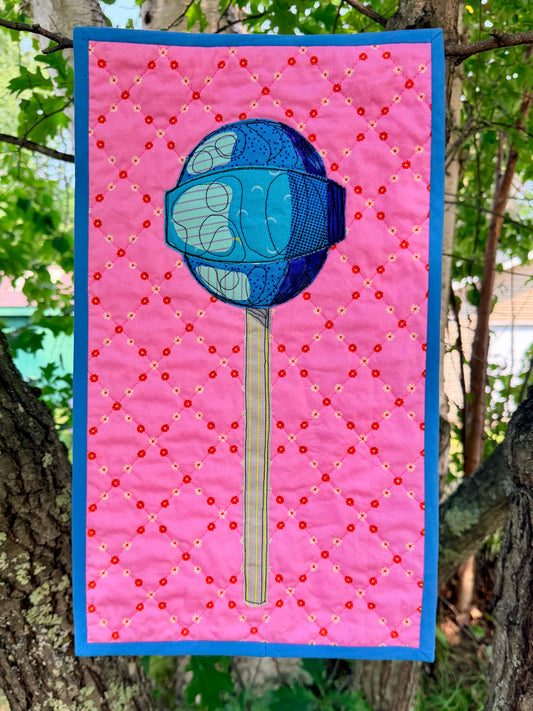 Blue Raspberry Lollipop Original Quilt